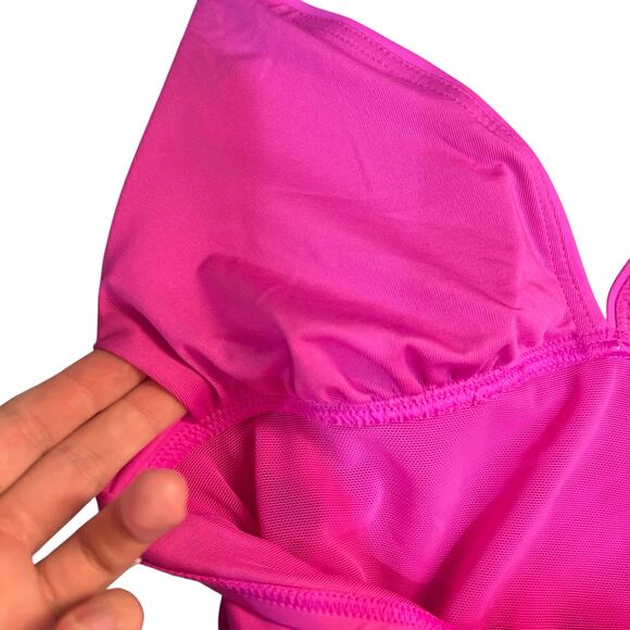 DKNY Tie-Back Halter Style One-Piece Swimsuit Pink Women's XS NWT - Picture 8 of 10